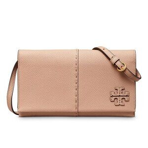 NWT Tory Burch McGraw Wallet Crossbody Devon Sand 100% AUTHENTIC